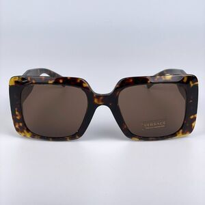 NEW Versace VE4405 108/73 Havana Women Oversized Square Sunglasses
